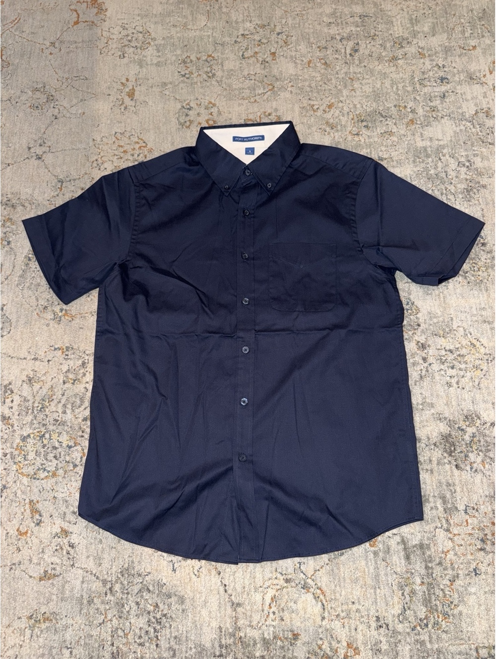 Port Authority S508 Men's S Navy Short Sleeve Button Down Shirt A428